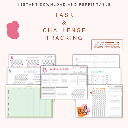 Digital Product - Printable Task Trackers & Challenges